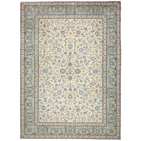 Tappeto Kashan Persia Floreale Crema Blu 292x400 Cm