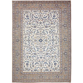 Tappeto Kashan Persia Astratto Avorio Blu 306x430 Cm