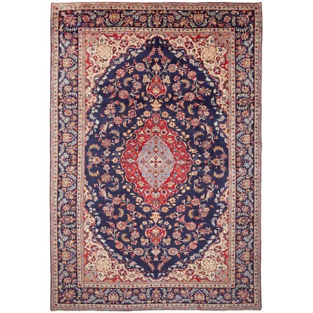 Tappeto Nadjafabad Persia Medaglione Blu Rosso 280x406 Cm