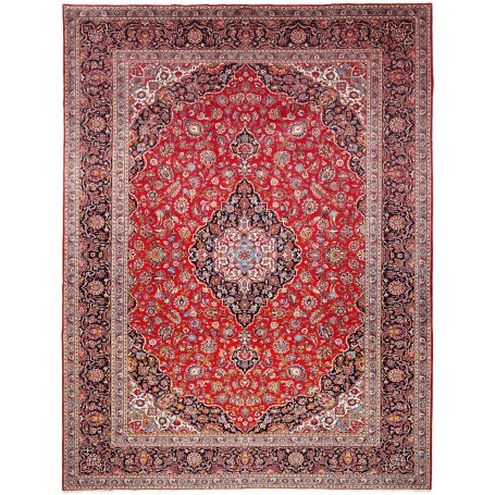 Tappeto Ardakan Persia Medaglione Rosso Blu 307x403 Cm