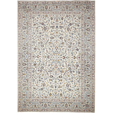 Tappeto Kashan Persia Floreale Crema Blu 310x442 Cm