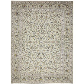 Tappeto Kashan Persia Medaglione Verde Chiaro Crema 310x412