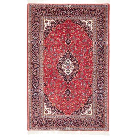 Tappeto Kashan Fine Persia Medaglione Rosso Blu 145x228 Cm