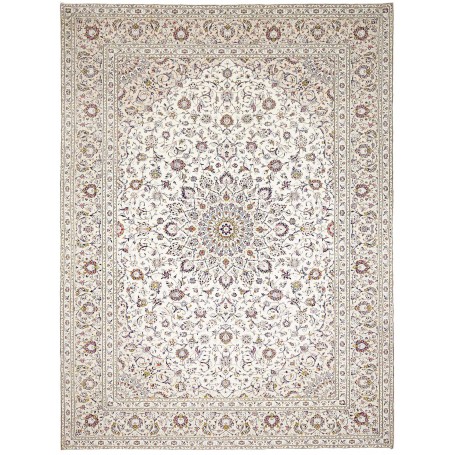 Tappeto Kashan Persia Medaglione Avorio Bordeaux 300x403 Cm