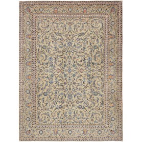 Tappeto Kashan Persia Floreale Crema Blu 310x425 Cm
