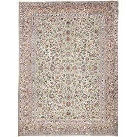 Tappeto Kashan Persia Floreale Verde Acqua Avorio 303x410 Cm