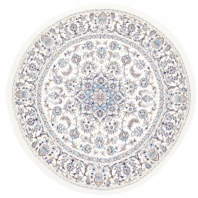 Tappeto Nain Kashmar Persia Medaglione Crema Blu 244x246 Cm
