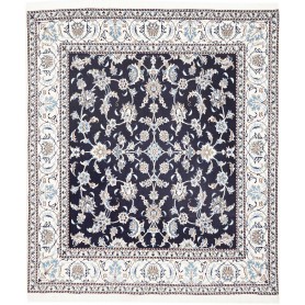 Tappeto Nain Kashmar Persia Floreale Blu Notte Crema 195x200
