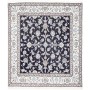 Tappeto Nain Kashmar Persia Floreale Blu Notte Crema 195x200