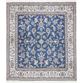 Tappeto Nain Kashmar Persia Astratto Blu Crema 192x212 Cm