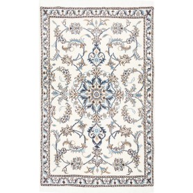 Tappeto Nain Kashmar Persia Medaglione Crema Blu 88x142 Cm