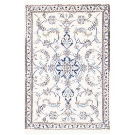 Tappeto Nain Kashmar Persia Medaglione Crema Blu 86x135 Cm