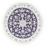 Tappeto Nain Kashmar Persia Medaglione Blu Notte Crema 140x1