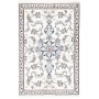 Tappeto Nain Kashmar Persia Medaglione Bianco Blu 90x137 Cm