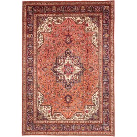 Tappeto Tabriz Persia Medaglione Terracotta Blu 237x348 Cm