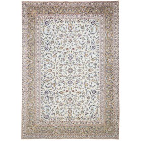 Tappeto Kashan Persia Floreale Avorio Blu 300x428 Cm
