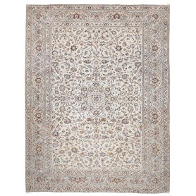 Tappeto Kashan Persia Medaglione Avorio Blu 295x382 Cm