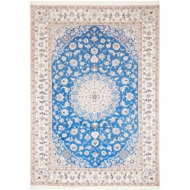 Tappeto Nain 9la Persia Blu Vibrante Crema 249x353 cm