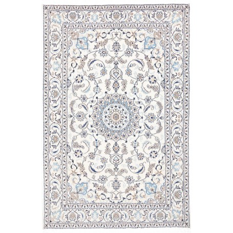Tappeto Nain Kashmar Persia Crema Blu 194x292 cm