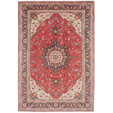 Tappeto Tabriz Persia Rosso Corallo Blu Navy 200x297 cm