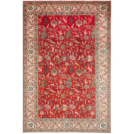 Tappeto Tabriz Persia Rosso Crema 227x343 cm