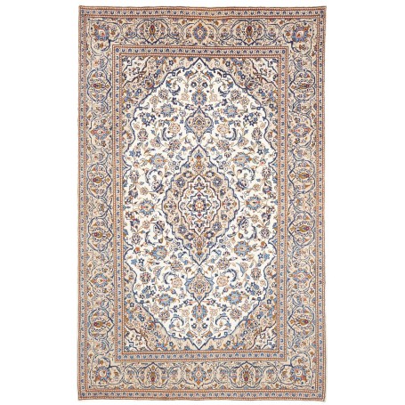 Tappeto Kashan Persia Crema Blu 194x318 cm