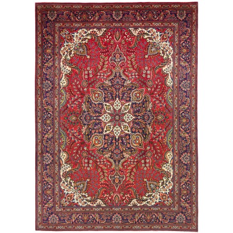 Tappeto Tabriz Persia Rosso Blu Scuro 247x348 cm