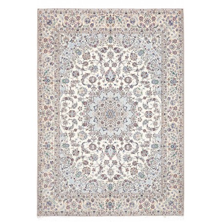 Tappeto Nain 9la Persia Bianco Crema Azzurro 246x346 cm