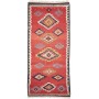 Tappeto Kilim Vintage Persia Rosso Terracotta Blu 200x445 cm