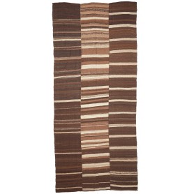 Tappeto Kilim Vintage Persia Marrone Beige 195x446 cm