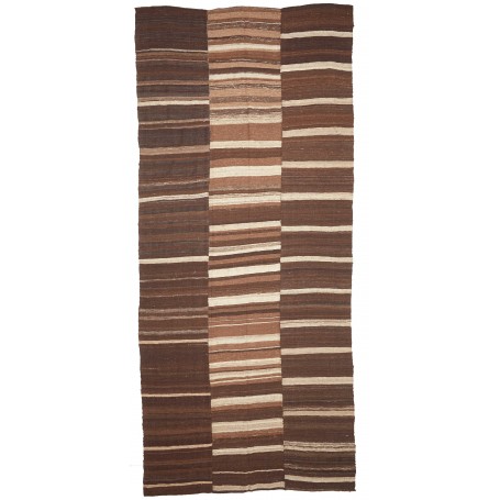 Tappeto Kilim Vintage Persia Marrone Beige 195x446 cm