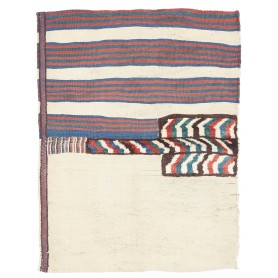 Tappeto Kilim Vintage Persia Dominante Crema Con Accenti Di