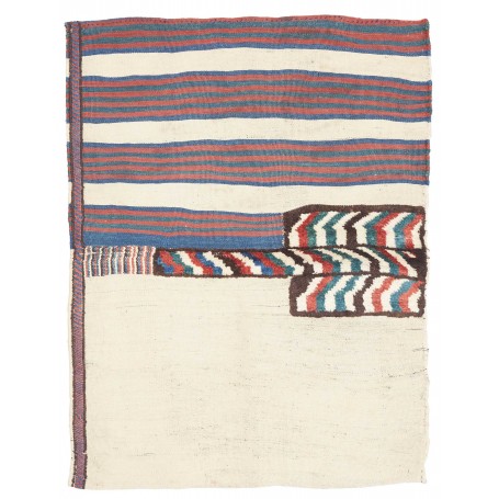 Tappeto Kilim Vintage Persia Dominante Crema Con Accenti Di