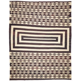 Tappeto Kilim Vintage Persia Marrone Scuro Crema 333x430 cm