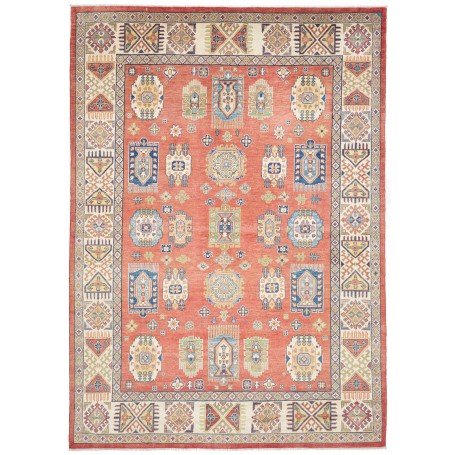 Tappeto Kazak Afghanistan Terracotta Blu 209x293 cm