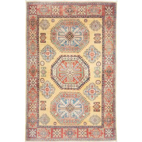 Tappeto Kazak Co Afgahnistan Giallo Caldo Rosso Terracotta 9