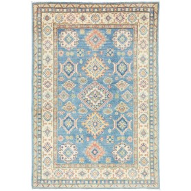Tappeto Kazak Co Afgahnistan Blu Tenue E Crema 122x178 cm