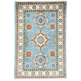 Tappeto Kazak Co Afgahnistan Blu Cielo E Terracotta 64x92 cm