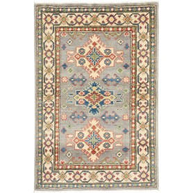 Tappeto Kazak Co Afgahnistan Grigio-blu Con Accenti Multicol