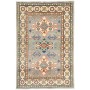 Tappeto Kazak Co Afgahnistan Grigio-blu Con Accenti Multicol