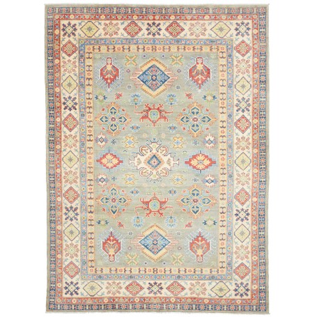 Tappeto Kazak Co Afgahnistan Verde Salvia Rosso 199x281 cm