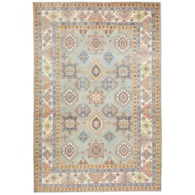 Tappeto Kazak Co Afgahnistan Grigio-verde Multicolore 197x29