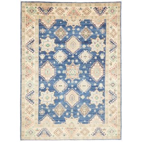 Tappeto Kazak Co Afgahnistan Blu Profondo Crema 173x240 cm