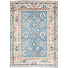 Tappeto Kazak Co Afgahnistan Blu Cielo Crema 172x242 cm