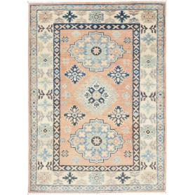 Tappeto Kazak Co Afgahnistan Pesca Blu E Crema 85x121 cm