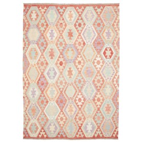 Tappeto Killim Afgahnistan Terracotta Rosato Azzurro Pastell