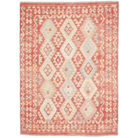Tappeto Killim Afgahnistan Rosso Corallo Crema 177x236 cm