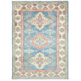 Tappeto Kazak Co Afgahnistan Blu Predominante Con Accenti Cr