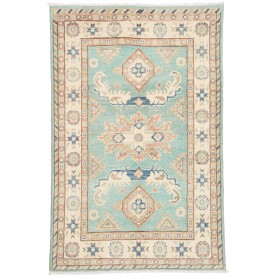 Tappeto Kazak Co Afgahnistan Acquamarina Crema 82x126 cm