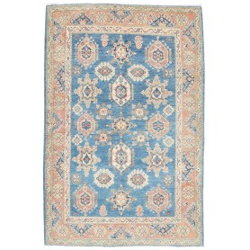 Tappeto Kazak Co Afgahnistan Blu Ceruleo Terracotta 117x185